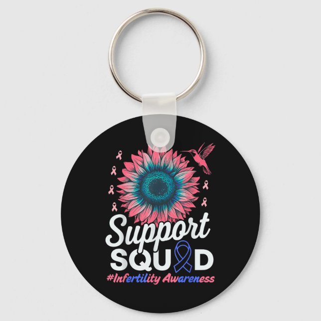 Support Squad Sunflower Warrior Infertility Awaren Keychain (Front)