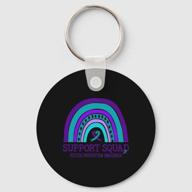 Support Squad Support Rainbow Suicide Prevention A Keychain (Front)