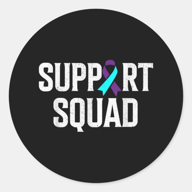Support Squad Support Suicide Prevention Awareness Classic Round Sticker (Front)