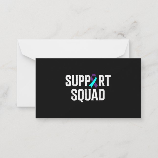 Support Squad Support Suicide Prevention Awareness Note Card (Front)