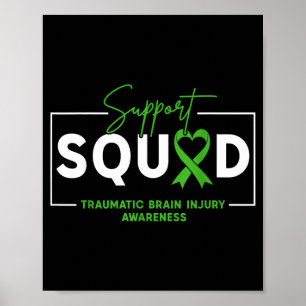 Support Squad TBI Traumatic Brain Injury Awareness Poster
