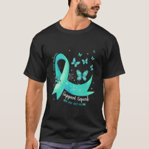 Support Squad Teal Ribbon Butterfly PTSD Awareness T-Shirt