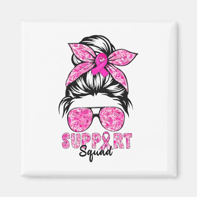 Support Squad Team Breast Cancer Awareness Warrior Magnet (Front)