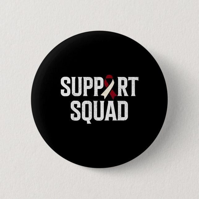 Support Squad Throat Oral Head Neck Cancer Button (Front)