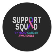 Support Squad Thyroid Cancer Awareness Month Ribbo Classic Round Sticker