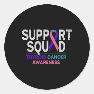 Support Squad Thyroid Cancer Awareness Month Ribbo Classic Round Sticker