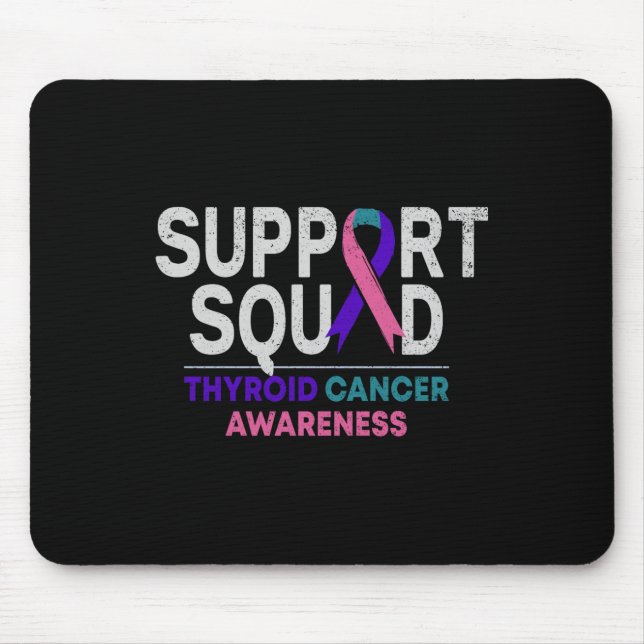 Support Squad Thyroid Cancer Awareness Month Ribbo Mouse Pad (Front)