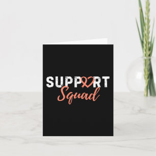 Support Squad Uterine Cancer Love Heart Peach Ribb Card