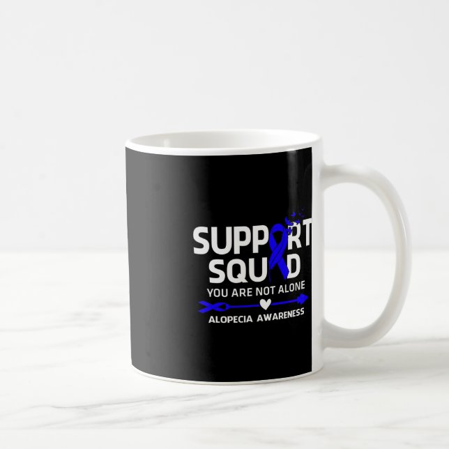 Support Squad Warrior Alopecia Awareness Feather  Coffee Mug (Right)