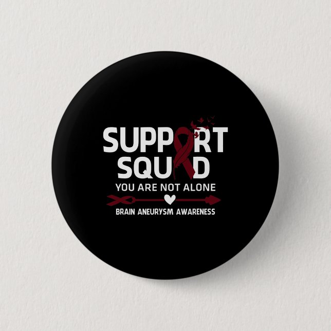 Support Squad Warrior Brain Aneurysm Awareness Fea Button (Front)