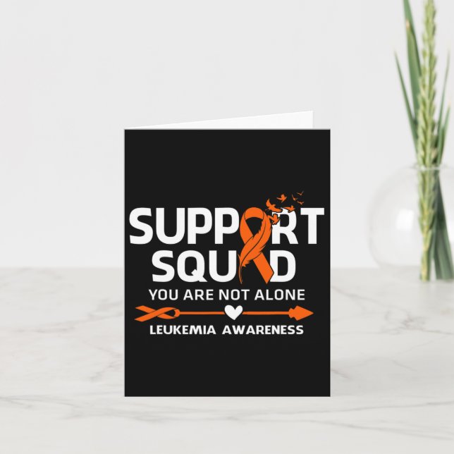 Support Squad Warrior Leukemia Awareness Feather  Card (Front)