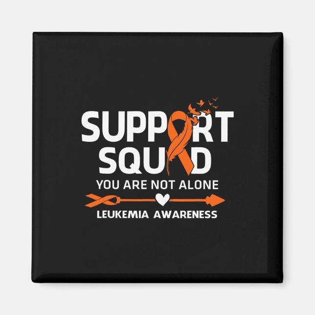 Support Squad Warrior Leukemia Awareness Feather  Magnet (Front)