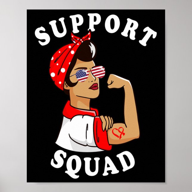 Support Squad Women Sungles Heart Disease Awarenes Poster (Front)