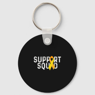 Support squad _ yellow ribbon _ childhood cancer keychain