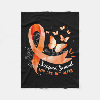 Support Squad You Are Not Alone Leukemia Awarenes  Fleece Blanket