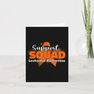 Support squads orange ribbon leukemia cancer card