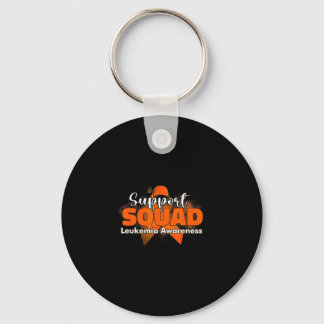 Support squads orange ribbon leukemia cancer keychain