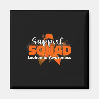 Support squads orange ribbon leukemia cancer magnet