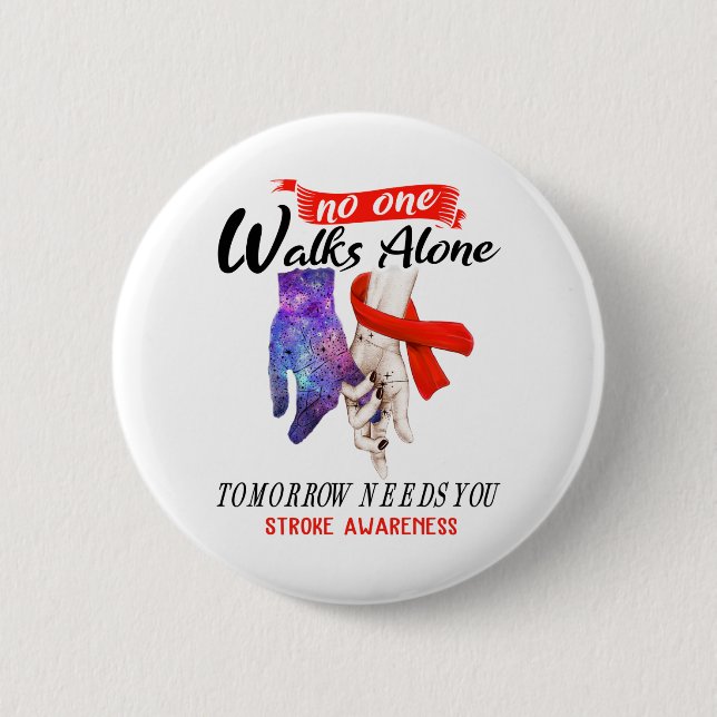 Support Stroke Awareness Ribbon Gifts Button (Front)
