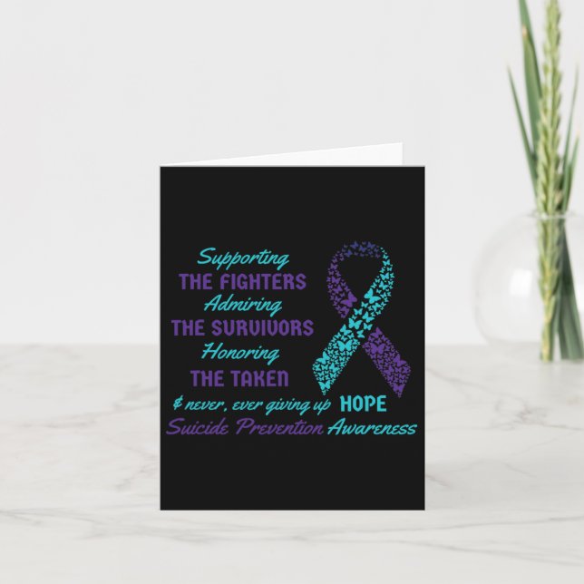 Support Suicide Quotes Awareness Mental Health  Card (Front)