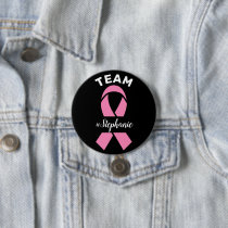 Support Team Breast Cancer Awareness Custom Name Button