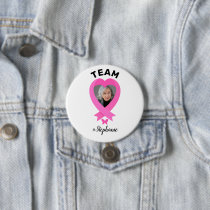 Support Team Breast Cancer Awareness Custom Photo Button