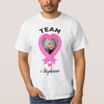 Support Team Breast Cancer Awareness Custom Photo T-Shirt