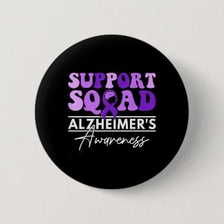 Support Team Heimers Awareness Month Purple Ribbon Button