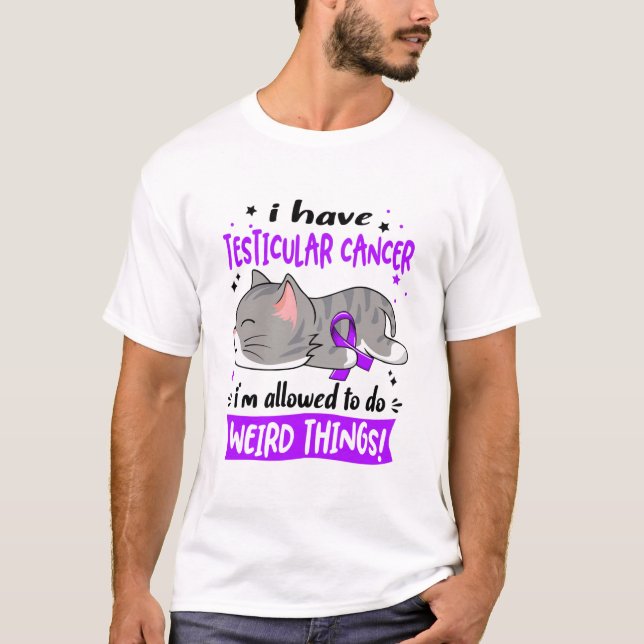 Support Testicular Cancer Awareness Ribbon Gifts T-Shirt (Front)