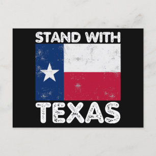 Support Texas I Stand With Texas Texan Flag Postcard