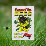 Support the Bees No Mow May Vibrant Design Garden Flag