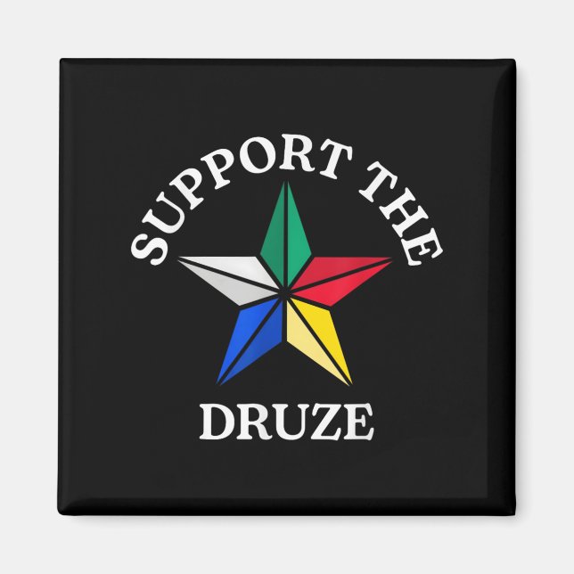 Support The Druze Traditional Druze Flag Star Cult Magnet (Front)