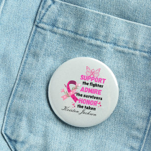 support the fighter breast cancer awareness button