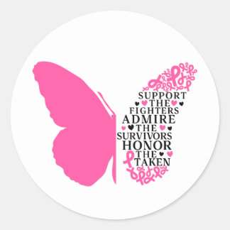 Support The Fighters Breast Cancer Awareness Classic Round Sticker