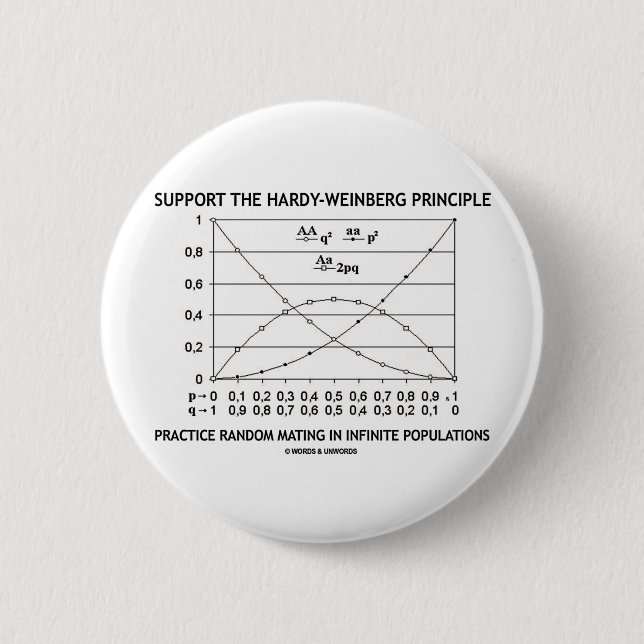Support The Hardy-Weinberg Principle Practice Button (Front)