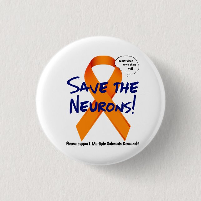 Support the Neurons - Orange Ribbon Button (Front)