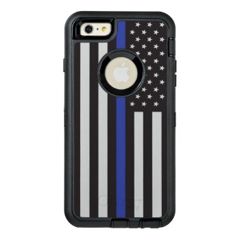 Support The Police Thin Blue Line American Flag Otterbox Defender Iphone Case by American_Police at Zazzle