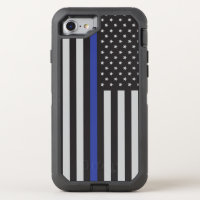 Support the Police Thin Blue Line American Flag