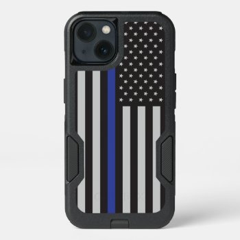 Support The Police Thin Blue Line American Flag Iphone 13 Case by American_Police at Zazzle