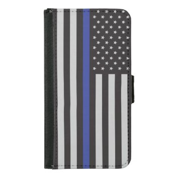 Support The Police Thin Blue Line American Flag Wallet Phone Case For Samsung Galaxy S5 by American_Police at Zazzle