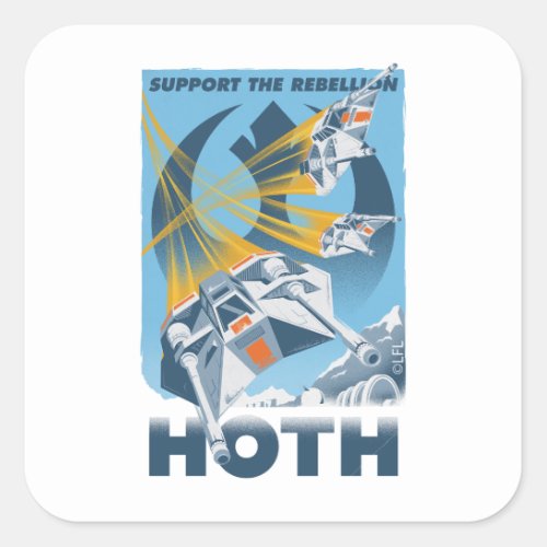 Support The Rebellion _ Hoth Vintage Poster Square Sticker