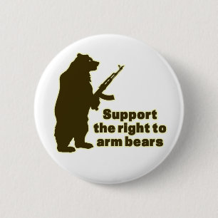 Support the right to arm bears pinback button