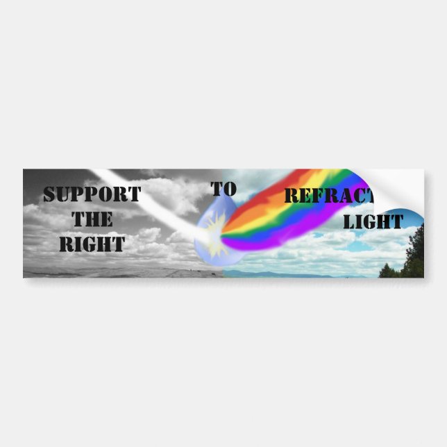 Support the right to refracted light bump sticker (Front)