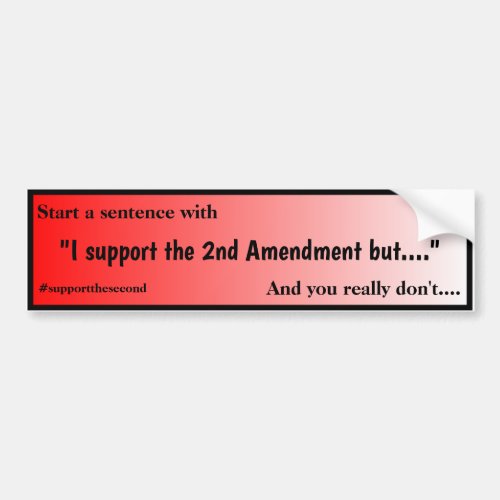 Support The Second Amendment Red Fade Bumper Sticker