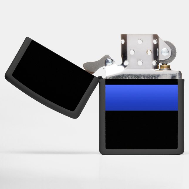 Support the Thin Blue Line Zippo Lighter (Opened)