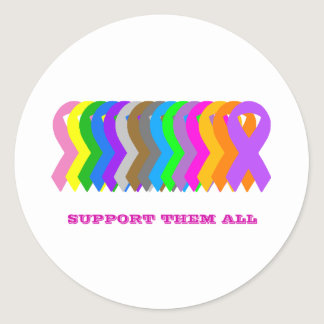 Support them all classic round sticker