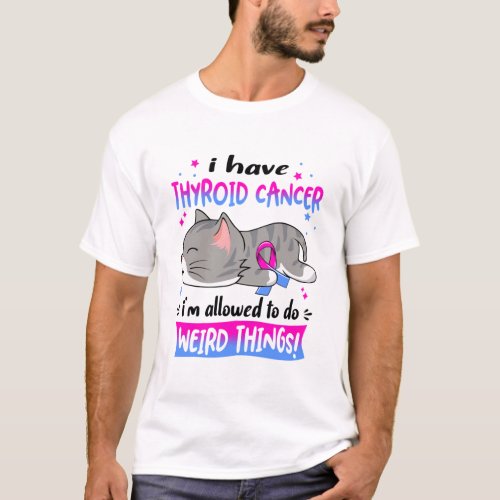Support Thyroid Cancer Awareness Ribbon Gifts T_Shirt