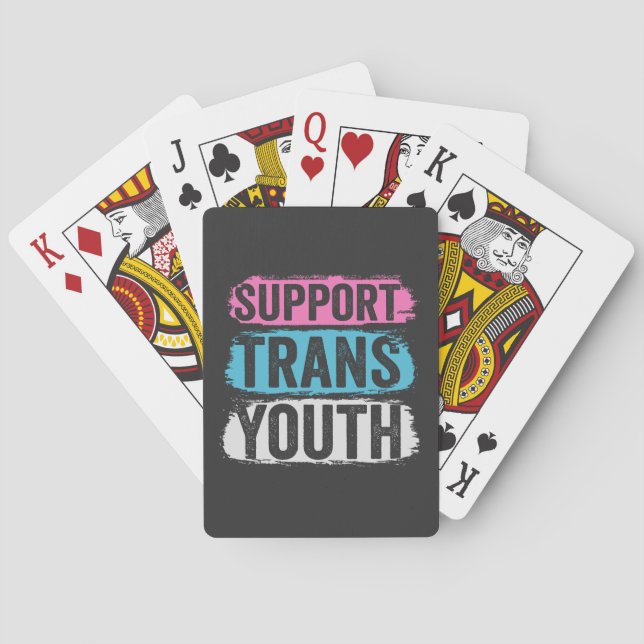 Support Trans Youth Distressed Gender Equality   Poker Cards (Back)