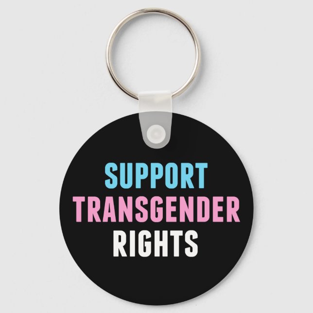 Support Transgender Rights Cool Black Keychain (Front)