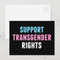 Support Transgender Rights Postcard | Zazzle